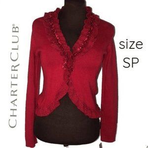 ⤵️🆕Charter Club Petite Shn Ruffl cardigan …